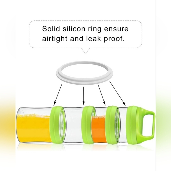 SELEWARE Stackable Snack Jars Twist Lock Stackable Containers Set Food Storage - Picture 4 of 8